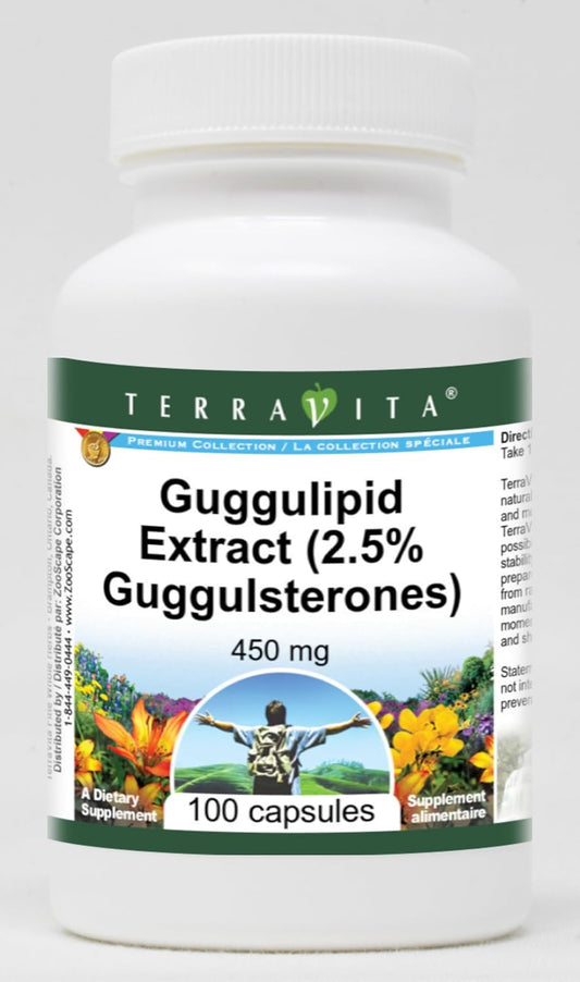 Guggulipid Extract (2.5% Guggulsterones) 450 mg, 100 Capsules
