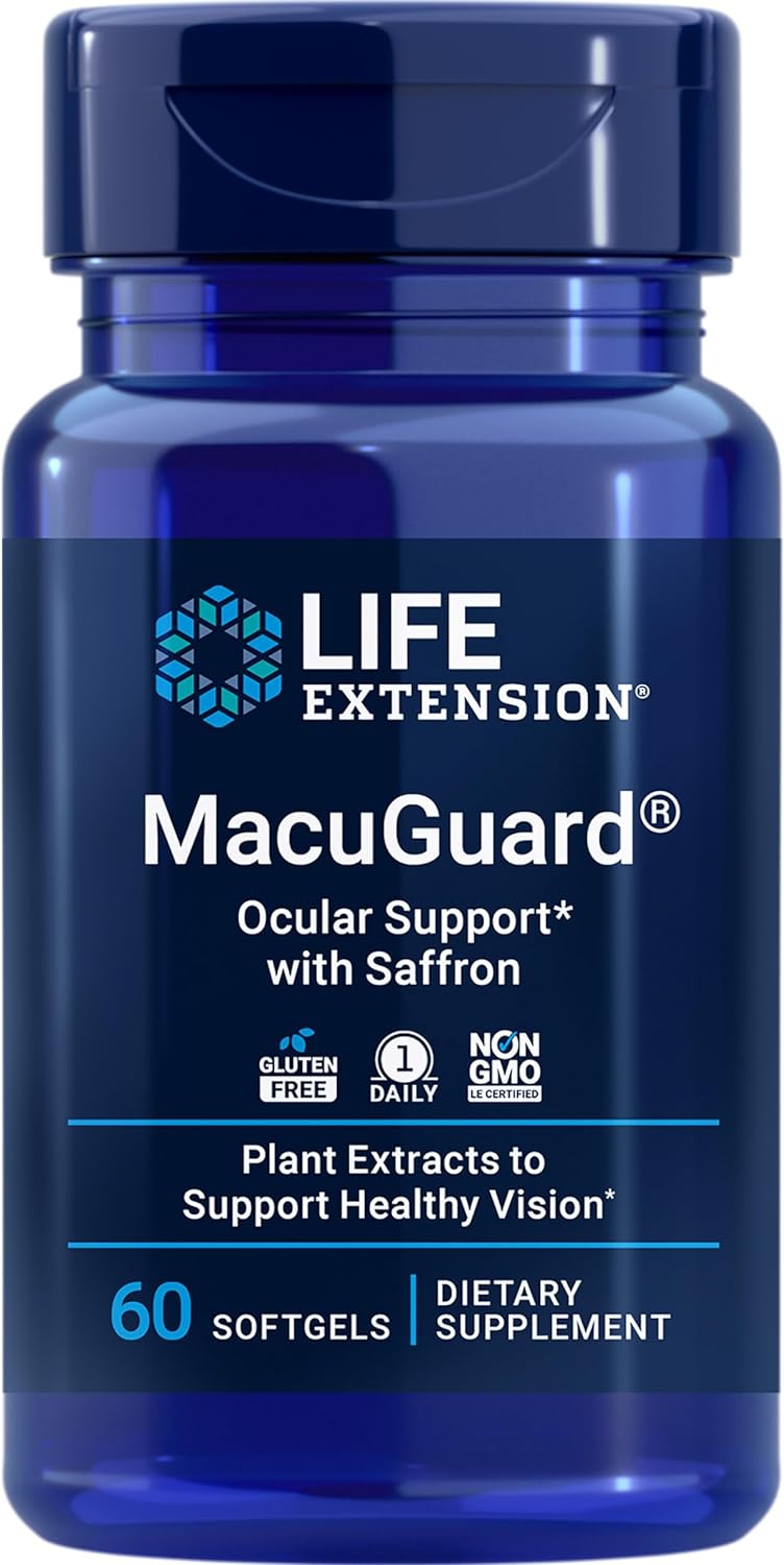 Life Extension MacuGuard Ocular Support with Saffron – Vision Support Supplement – 60 Softgels - görsel 1