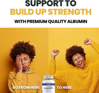 Dr.K&C Premium Albumin Protein Supplement 1000mg, 1 Bottle (120 Tablets), Daily Energy & Wellbeing Support