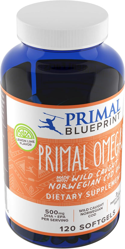 Primal Blueprint Primal Omegas, Omega-3 Fatty Acid Food Supplement, 120 Softgels