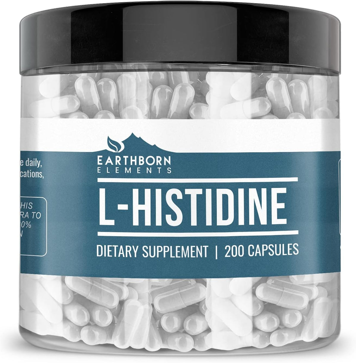Earthborn Elements L-Histidine 200 Capsules, Pure & Undiluted, No Additives - görsel 1