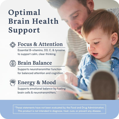 Accentrate Brain Supplement - Complete Methylated Vitamin B Complex with L-Methylfolate, Methylcobalamin, P5P & L-Tyrosine for Concentration, Attention, and Mood