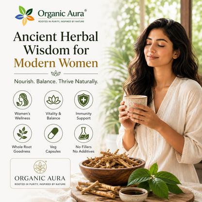 Shatavari Root Powder Capsules. Original and Whole Root Herbal Supplement. Daily Women's Wellness & Vitality Support. Pure, Safe & Minimally Processed. Veg Capsules - No Fillers or Additives.