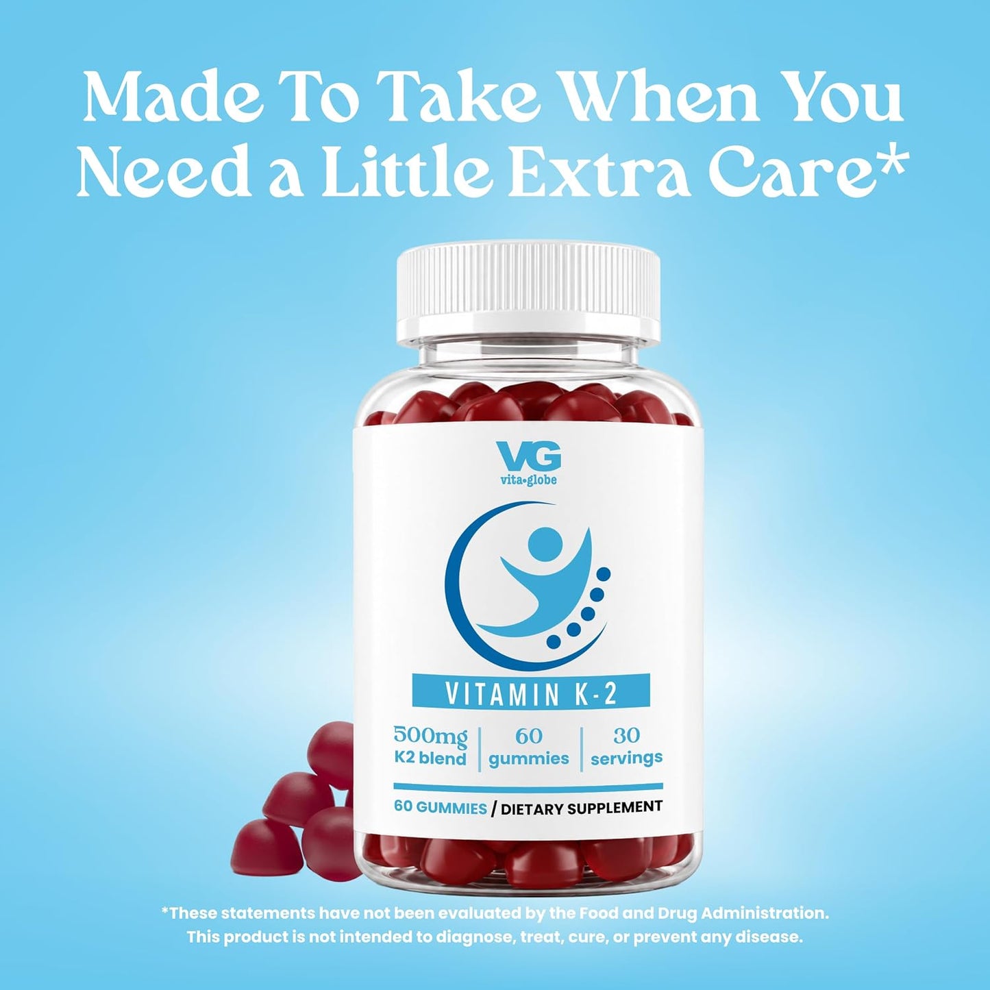 VITA Globe Vitamin K2 Gummy Vitamins – Bone & Heart Support, 60 Gummies - görsel 5