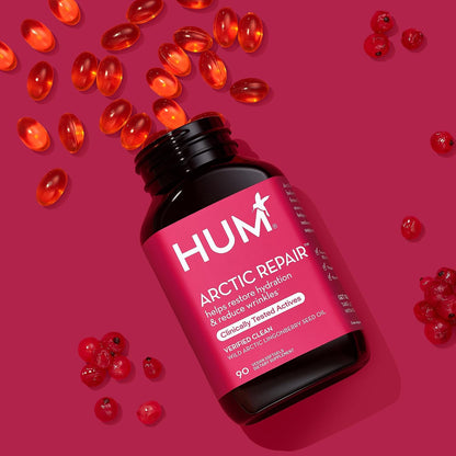 HUM Arctic Repair Skin Supplement with Omega 3, Vitamin E, A, and Lingonberry Seed Oil – 90 Vegan Softgels