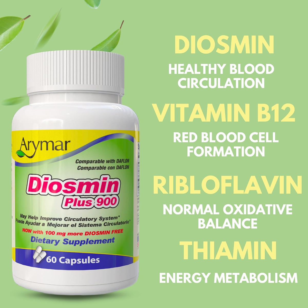 Arymar Diosmin Plus 900 – Circulatory Support – 60 Capsules - görsel 4