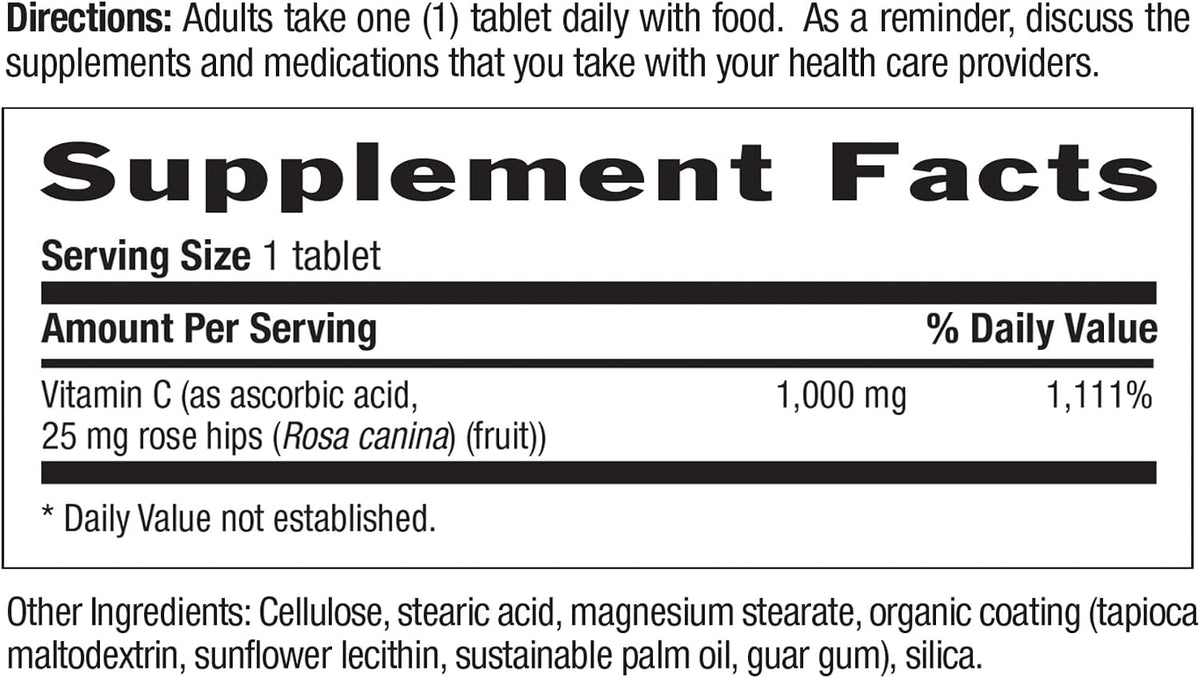 Country Life Time Release Vitamin C with Rose Hips, 1000mg, 250 Tablets - görsel 2