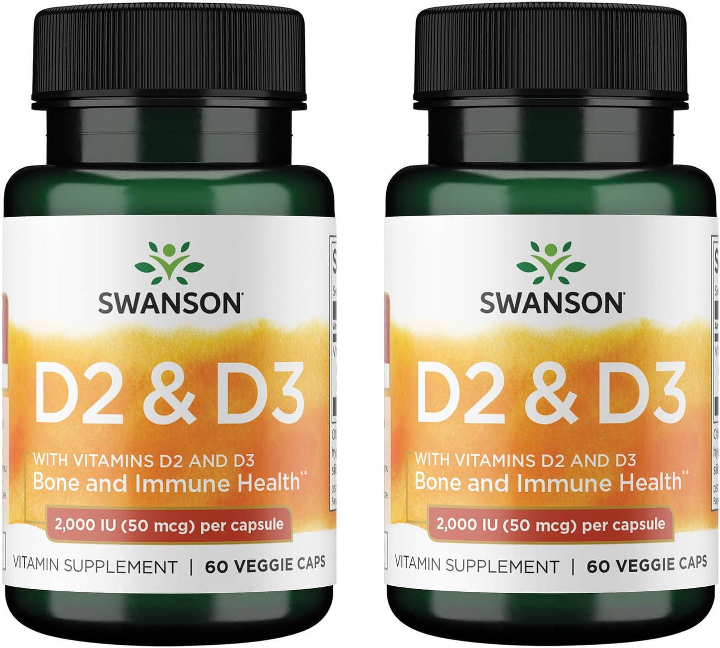 Swanson D2 & D3-2,000 IU - Bone Health & Immune Support Supplement - 60 Vegetable Capsules - görsel 9
