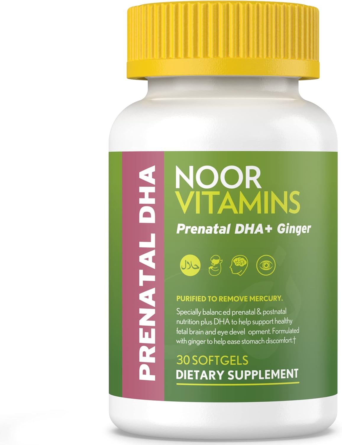 Noor Vitamins Halal Prenatal Vitamins with DHA and Folic Acid, Ginger, Iron, Soft gel capsules, 3 Months Supply - görsel 9