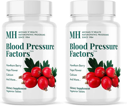 Michael's Health Naturopathic Programmes Blood Pressure Factors - 60 Vegetarian Tablets, Pack of 2 - Contributes to Normal Fluid Balance and Nervous System Function - Kosher - 40 Servings