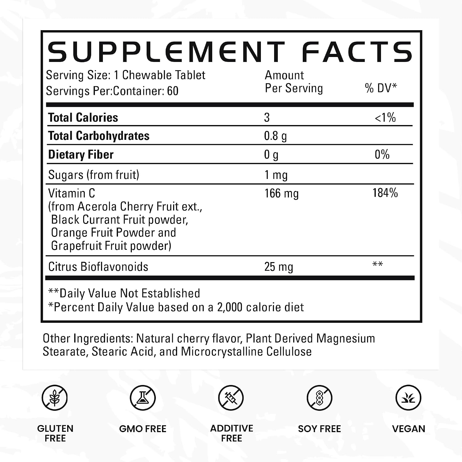 Gains in Bulk Real Vitamin C - Whole Food Chewable with Citrus Bioflavonoids, 60 Tablets - görsel 5