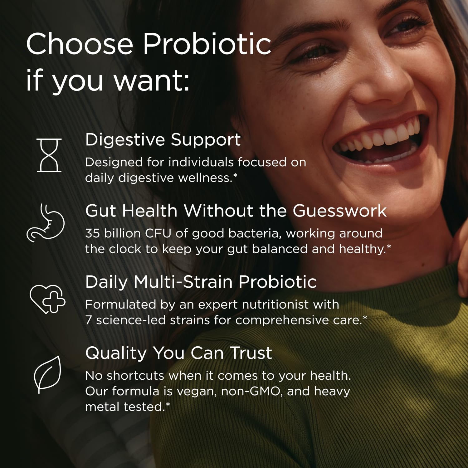 JSHealth Vitamins Gut Health and Immunity Formula | Probiotics for Women and Men | Shelf-Stable Probiotic Supplement for Digestive Health and Immune Support (60 Capsules) - görsel 6