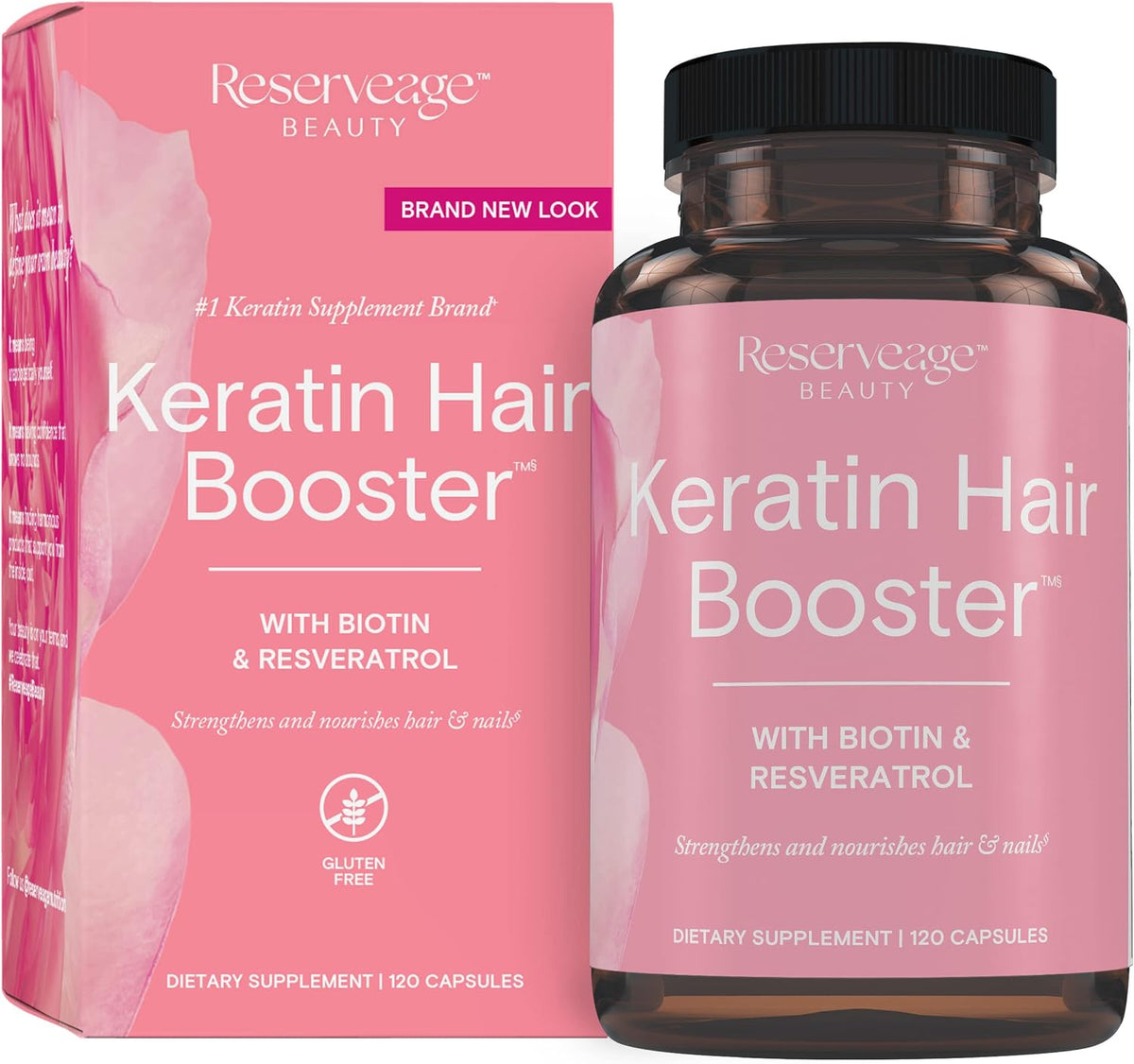 Reserveage Beauty Keratin Hair Booster with Biotin & Resveratrol - 120 Capsules - görsel 1