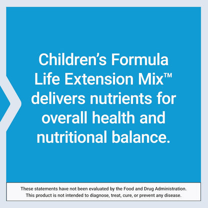 Life Extension Children's Formula Mix - Multivitamin for Kids, 18 Essential Vitamins and Minerals, Berry Flavoured, 120 Chewable Tablets