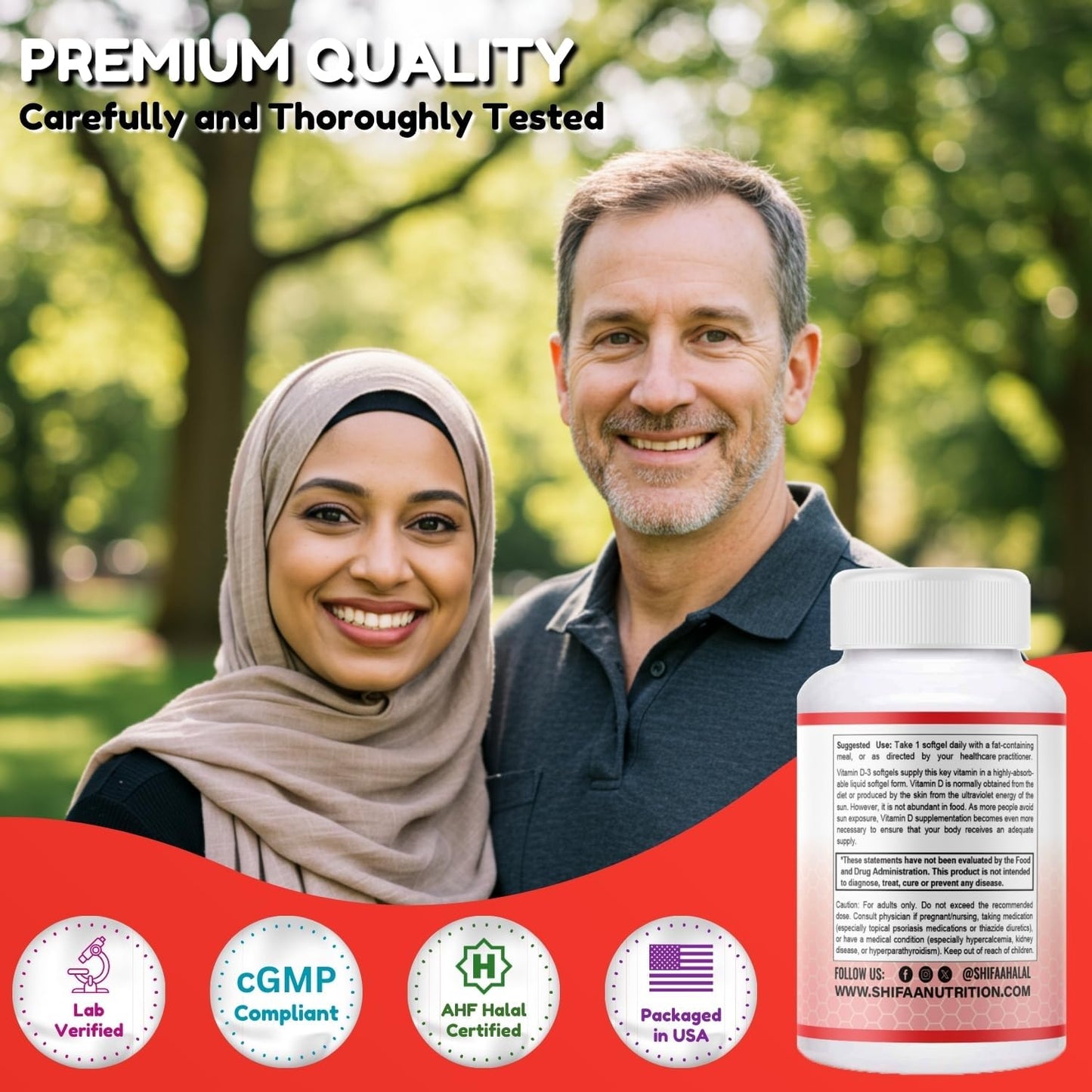SHIFAA NUTRITION Halal Vitamin D3 5000 IU Softgels - 120 Capsules - görsel 6