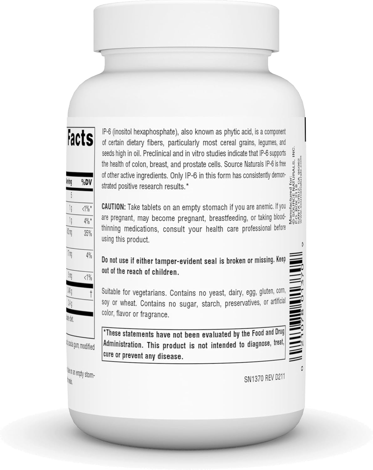 Source Naturals IP-6 Tablet - Inositol Hexaphosphate Supplement - 90 Tablets - görsel 3