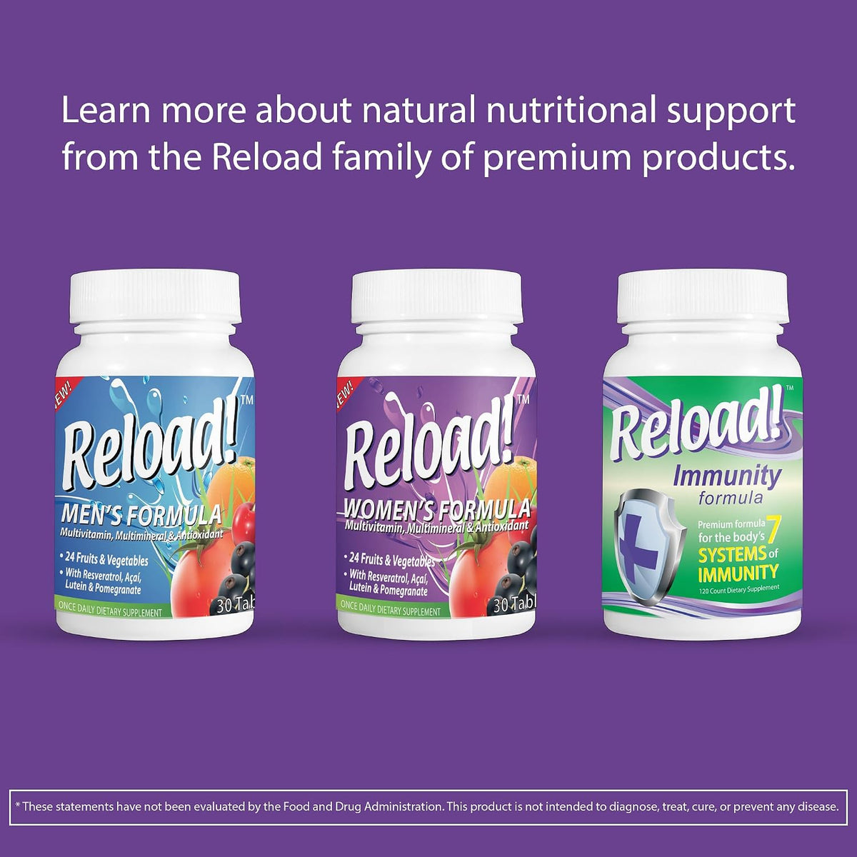 Reload! for Women - All-Natural Multivitamin with 24 Fruits and Vegetables and Biotin for Hair, Skin and Nails (30 Tablets) - görsel 7
