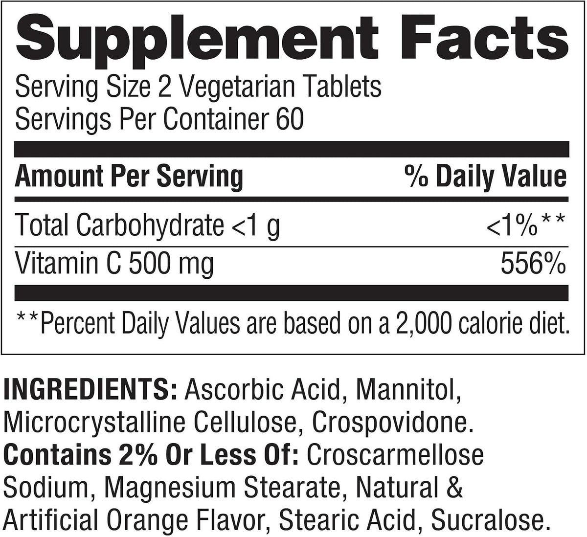 Vitamin C Orange Flavour 500mg - Fast Dissolve, 120 Tablets - görsel 6