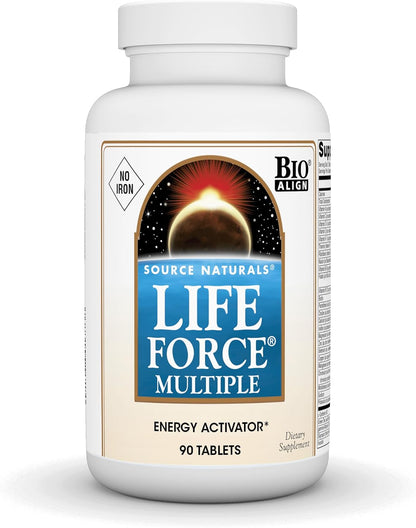 Source Naturals Life Force Multiple Iron-Free Multivitamin - High Potency Daily Supplement with Essential Nutrients, 60 Tablets