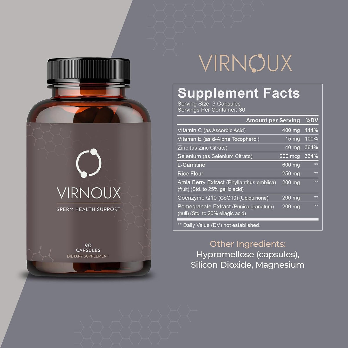Virnoux Male Fertility Pre-Conception Vitamins – Sperm Health Support - görsel 3
