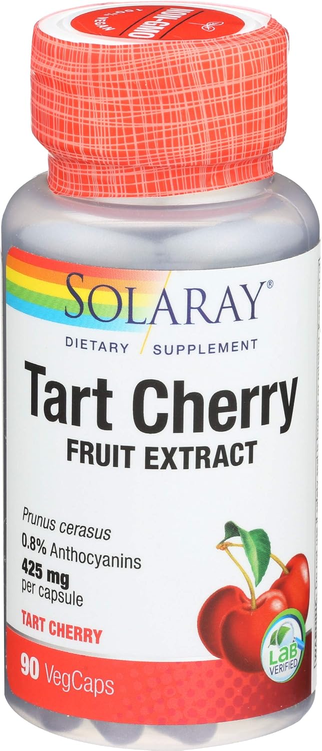 Solaray Tart Cherry Fruit Extract 425mg – Joint Support & Uric Acid Health, 90 Capsules - görsel 1