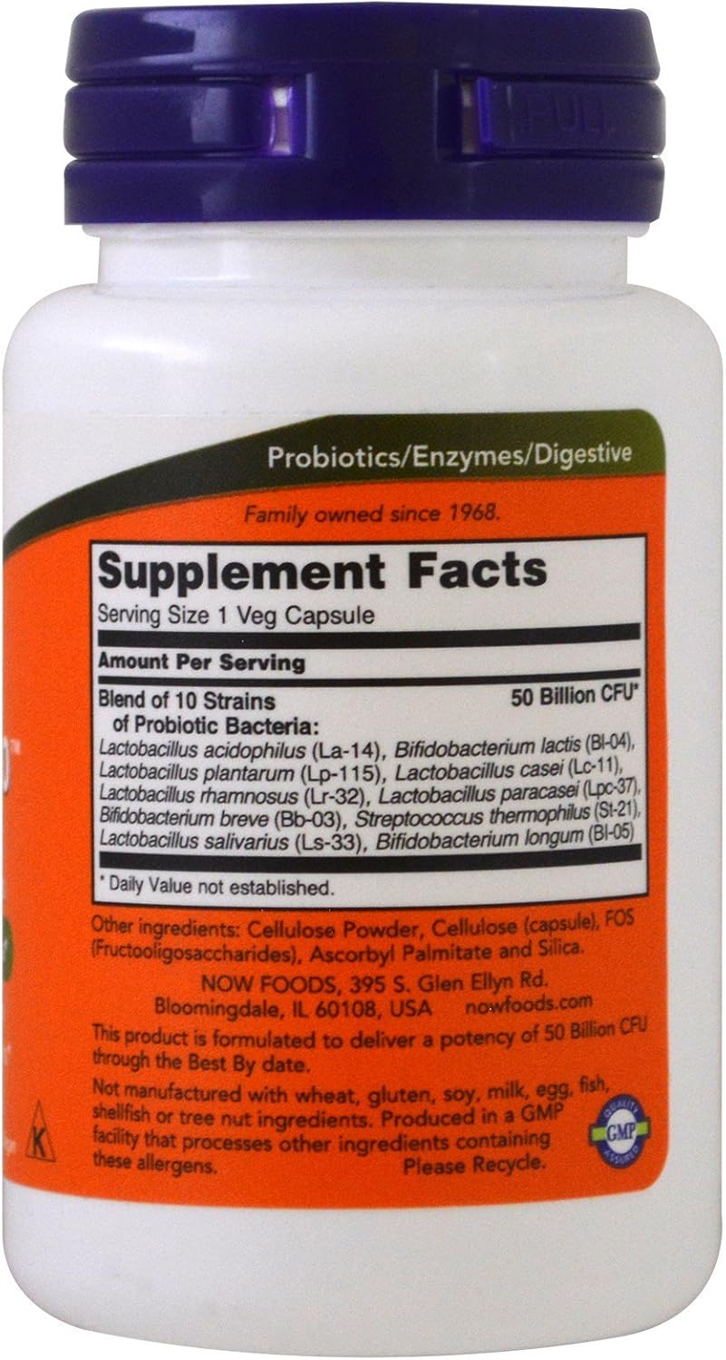 NOW Foods Probiotic10 Acidophilus 50 Billion VegCaps, 2-Pack - görsel 2