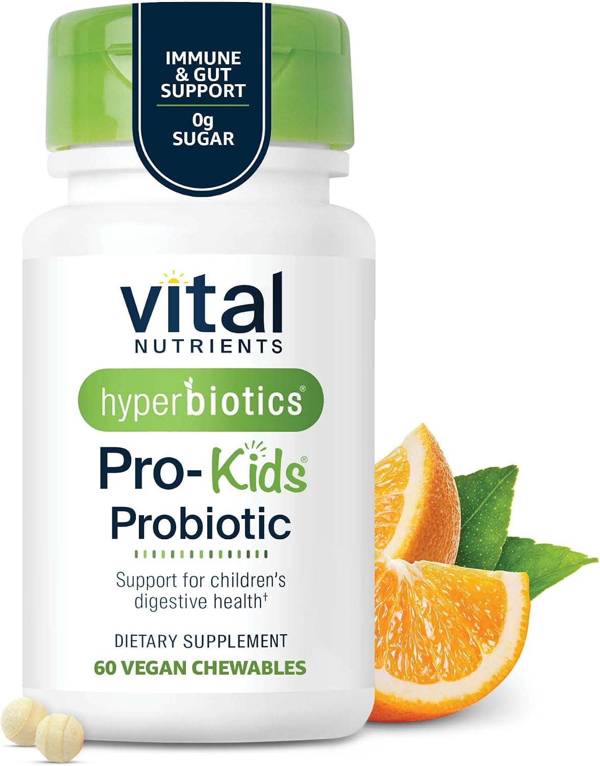 Hyperbiotics Pro Kids Probiotic | Sugar-Free Orange | 60 Chewable Tablets - görsel 1
