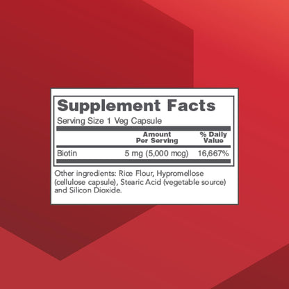 Protocol for Life Balance Biotin 5,000mcg – 90 Vegan Capsules