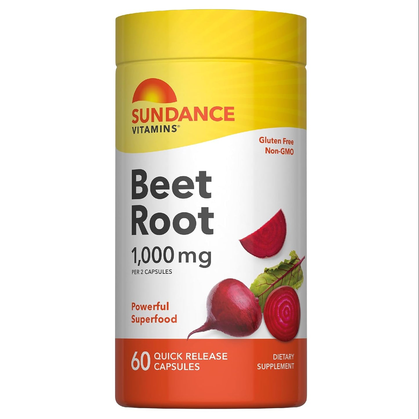 Sundance Beetroot Capsules | 1000mg | 60 Capsules | Superfood Extract | Non-GMO & Gluten-free Supplement - görsel 1