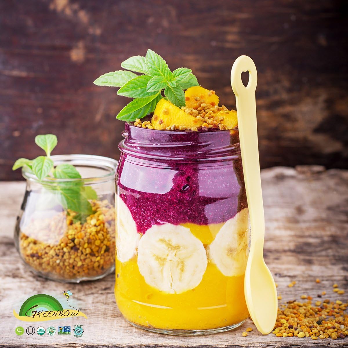 Greenbow Organic Bee Pollen - 100% Organic, Non-GMO, Halal, Kosher, Certified GMP, Pure & Natural Bee Pollen - Superfood Packed with Proteins, Vitamins & Minerals - Gluten-free - 227g - görsel 6