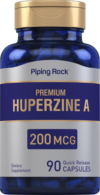 Piping Rock Huperzine A Supplement, 200mcg, 90 Fast Release Capsules, Non-GMO and Gluten-free