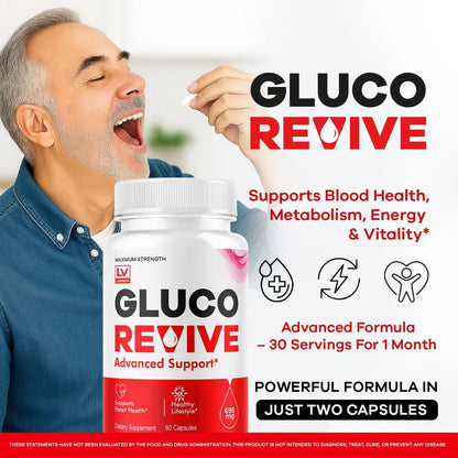 (2 Pack) Gluco Revive Capsules - Official – Natural Ingredients: Made with natural components, free from – Image 2