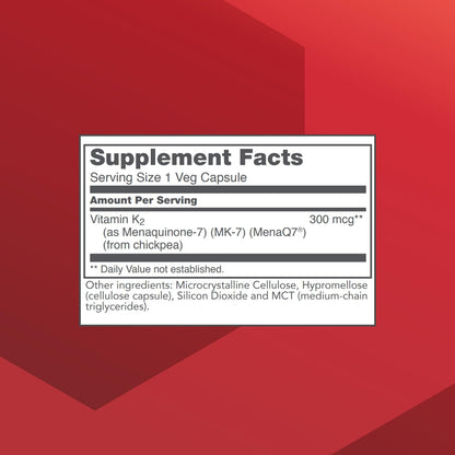 PROTOCOL FOR LIFE BALANCE MK-7 Vitamin K2 300mcg – Extra Strength – 60 Veg Capsules