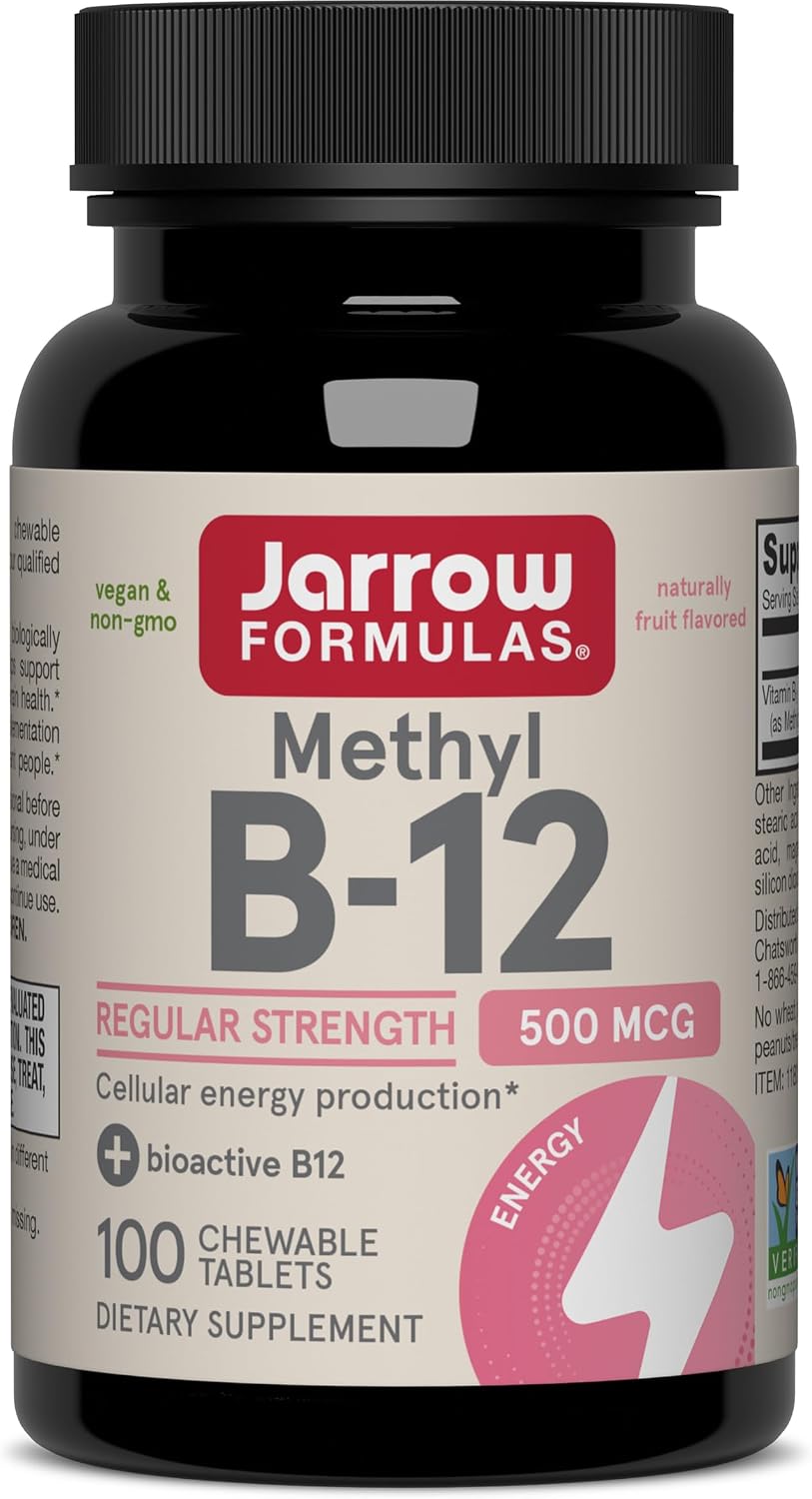 Jarrow Formulae Methyl B-12 Chewable Tablets, 500 mcg, 100 Count - görsel 1