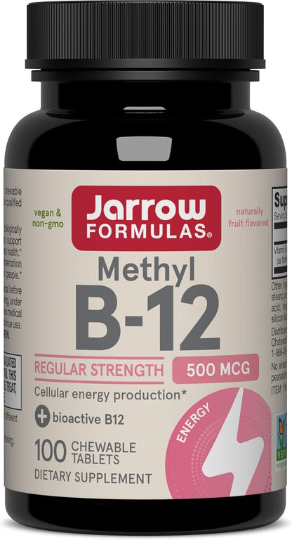 Jarrow Formulae Methyl B-12 Chewable Tablets, 500 mcg, 100 Count