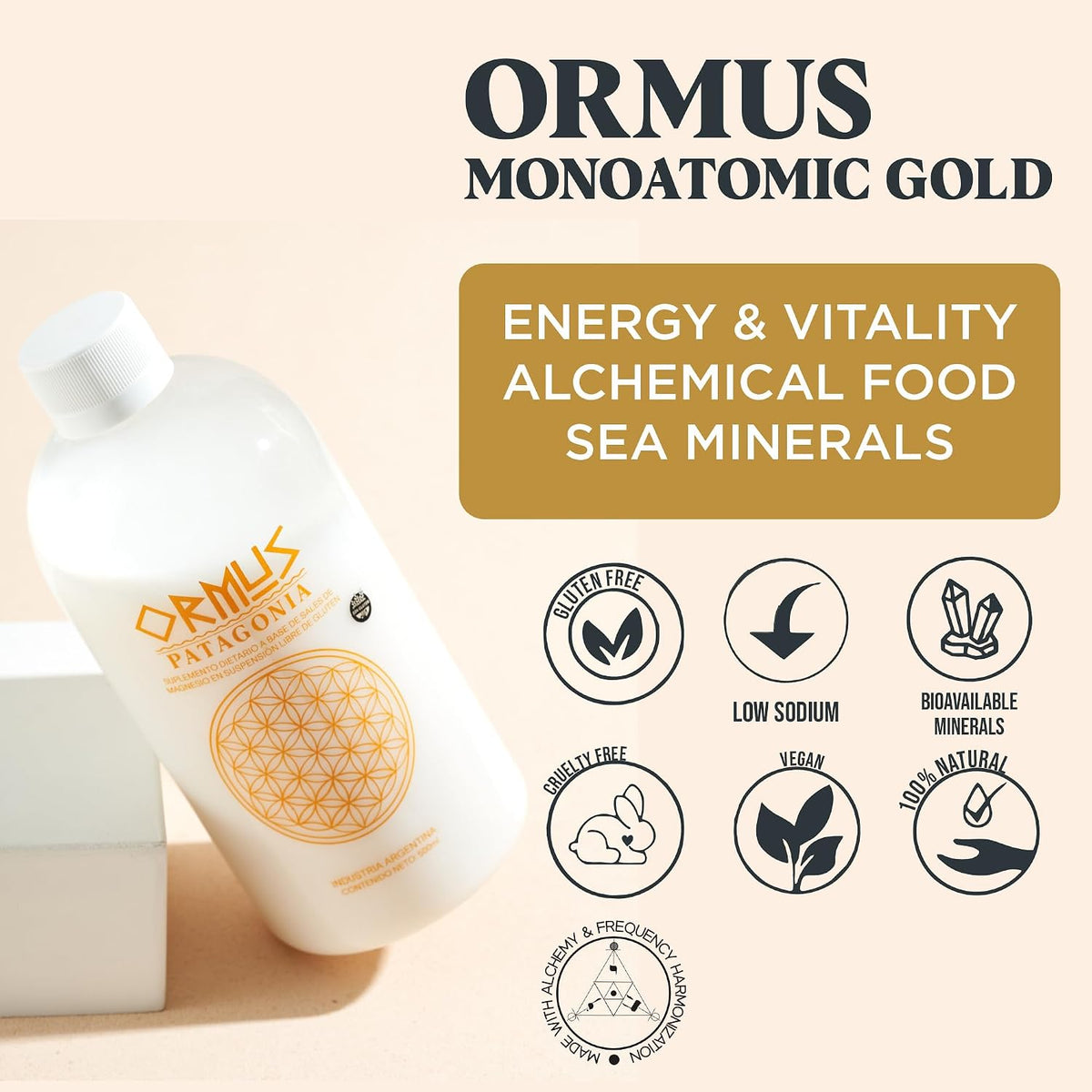 500ml ORMUS PATAGONIA ARGENTINA - Pure Ormus Monoatomic Gold Liquid Minerals Food Supplement for Energy, Mental Focus and Vitality - görsel 3