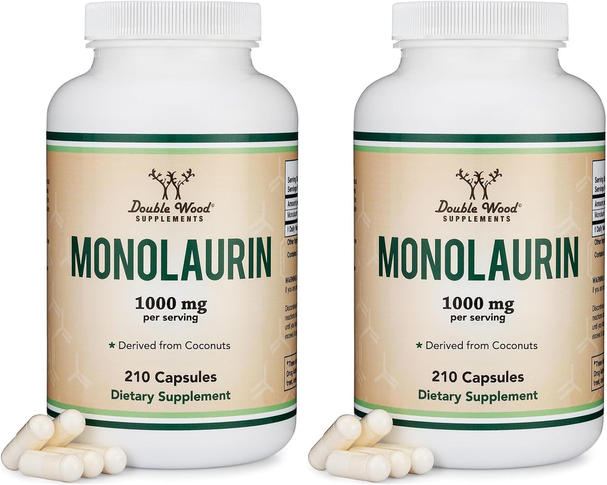 Double Wood Monolaurin Immune Support Supplement – 1,000mg per Serving, 210 Capsules - görsel 6
