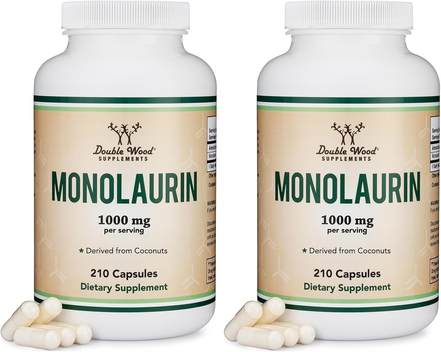 Double Wood Monolaurin Immune Support Supplement – 1,000mg per Serving, 210 Capsules - görsel 6