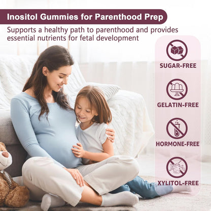 Myo-Inositol & D-Chiro Inositol Gummies for Women 2000mg + 50mg, 40:1 Ratio Inositol with Vegan Omega-3 + D3, Magnesium – Image 5