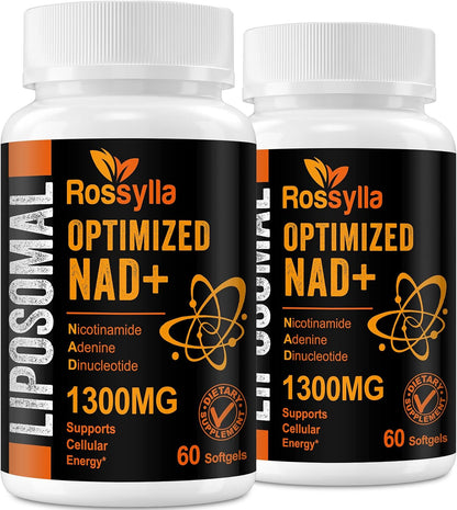 Rossylla 1300 mg Liposomal NAD+ Supplement - Highest Absorption - 60 Capsules