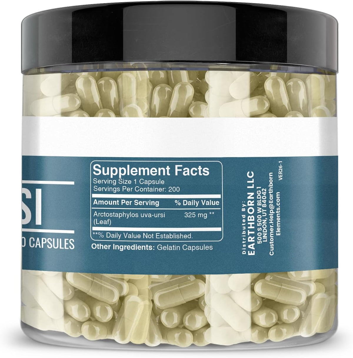 Earthborn Elements Uva Ursi 200 Capsules, Pure & Undiluted, No Additives - görsel 2