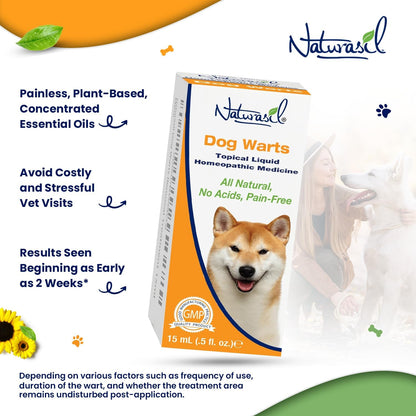 Naturasil All-Natural Dog Warts Remover – Pure Thuja & Plant Extracts, 15 ml