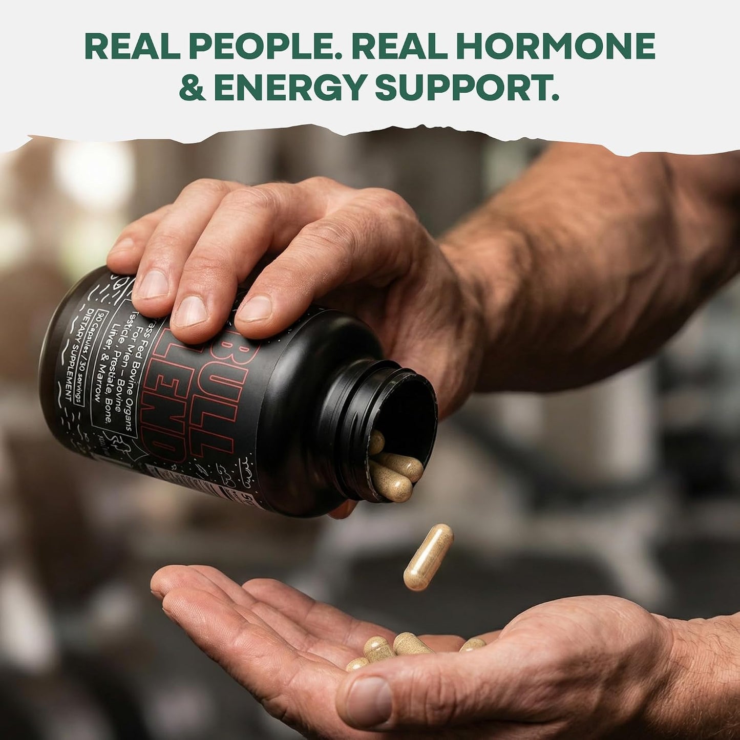 Wild Grass-Fed Beef Organ Supplement for Men - Complete Ancestral Nutrition Complex with Beef Liver, Testicle, Prostate & Bone Matrix - Organ Meat Supplements - 30 Day Programme - görsel 4