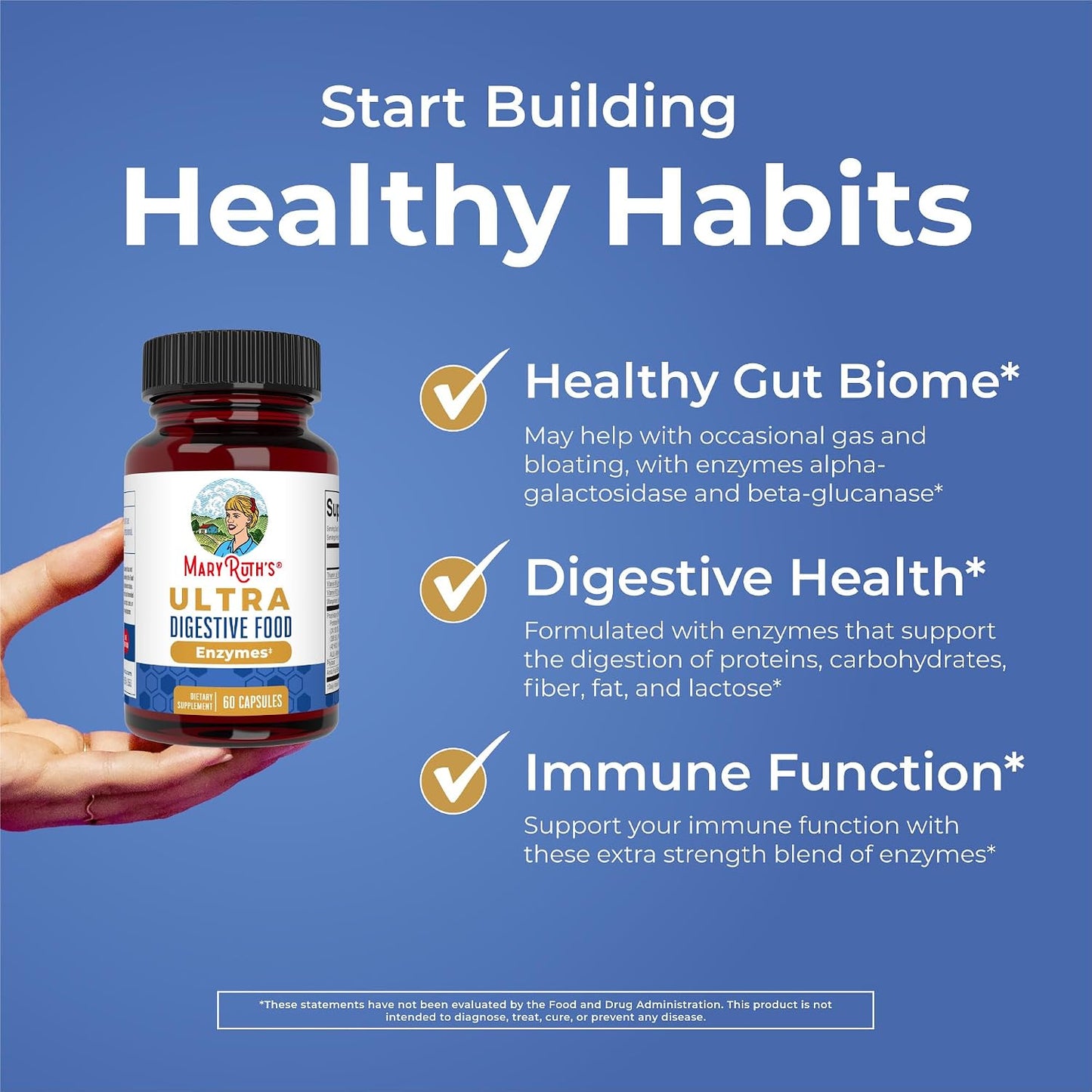 MaryRuth's Ultra Digestive Enzymes | Gut Health Supplement | 60 Capsules - görsel 5