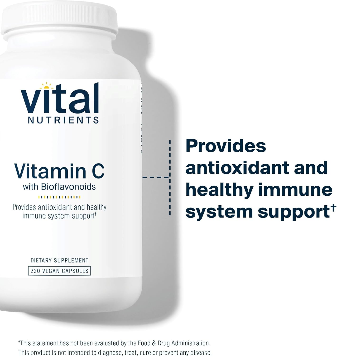 Vital Nutrients Vitamin C with Bioflavonoids - 1000 mg Vitamin C and 500 mg Citrus Bioflavonoids - Vegan, Non-GMO - 220 Capsules - görsel 3