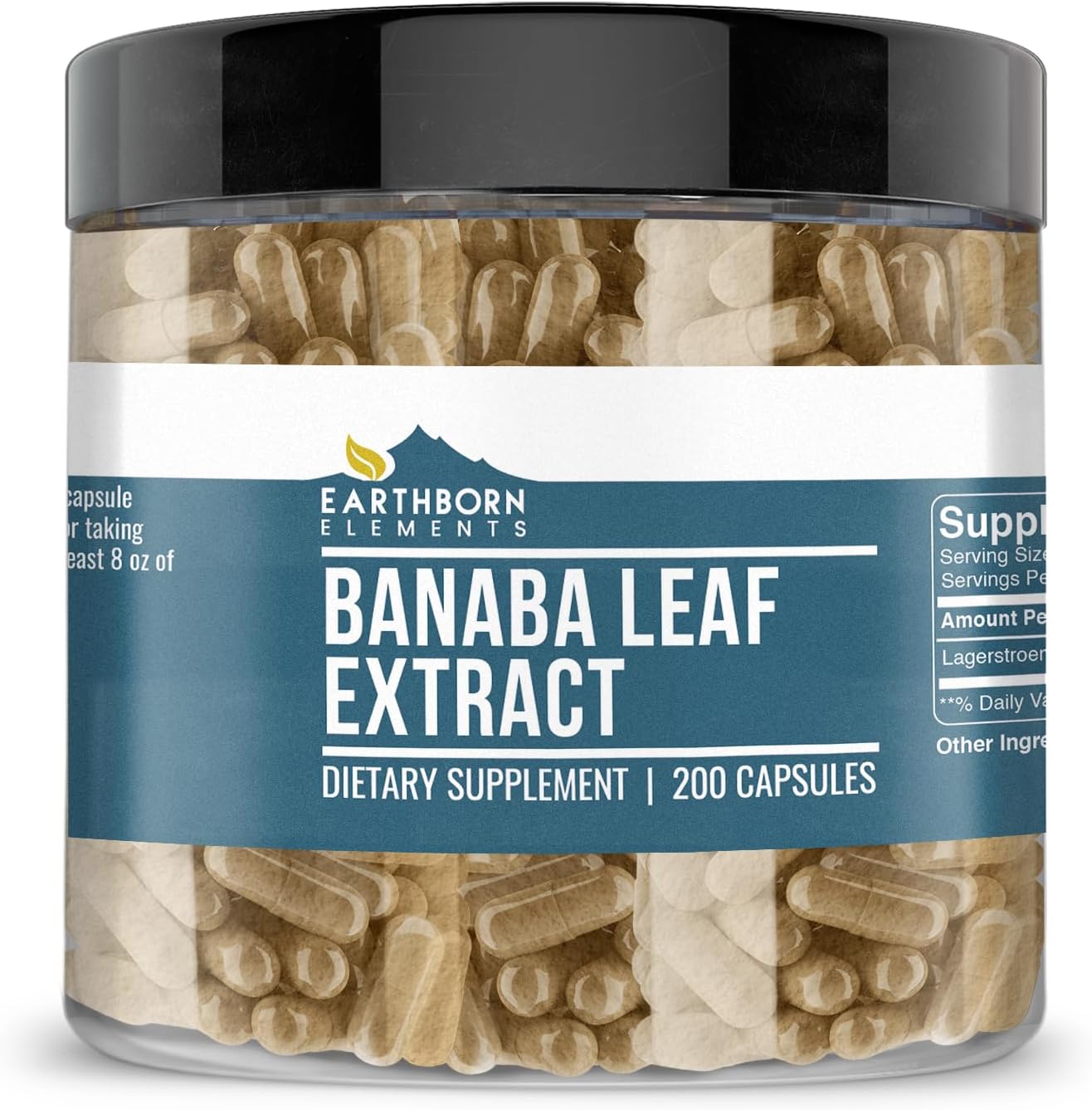 Earthborn Elements Banaba Leaf Extract – 200 Capsules, Pure & Undiluted - görsel 1