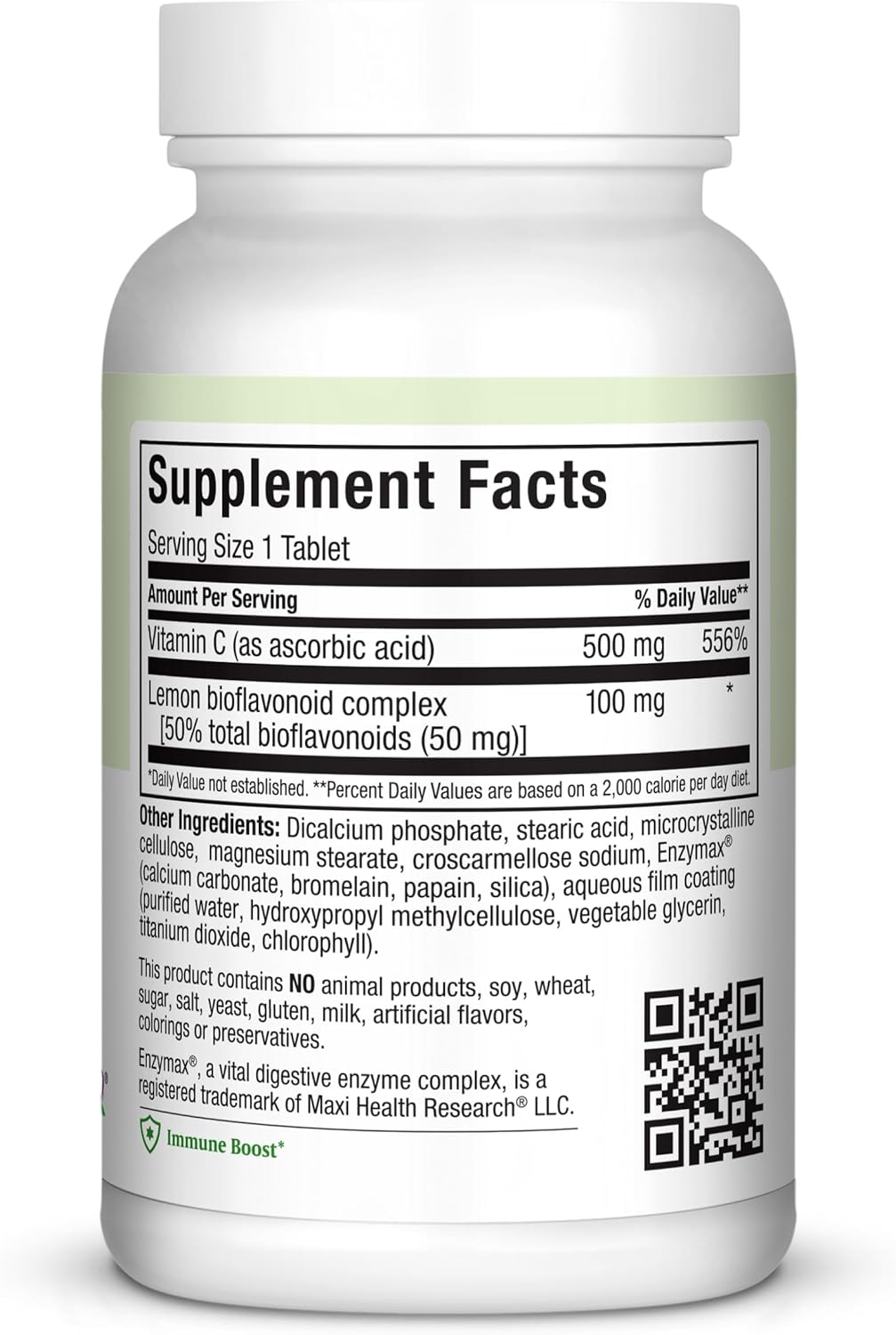 Maxi Health Max-C 500 Vitamin C 500mg with Lemon Bioflavonoids Complex – Vegan, Kosher – 100 Tablets - görsel 2
