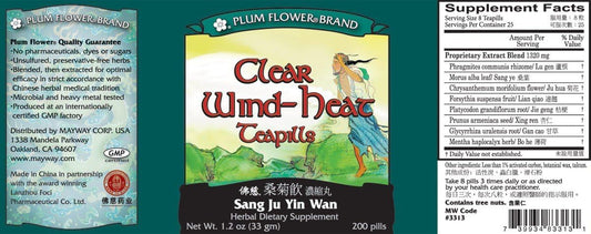 Clear Wind Heat Teapills (Sang Ju Yin Wan) – 200 ct