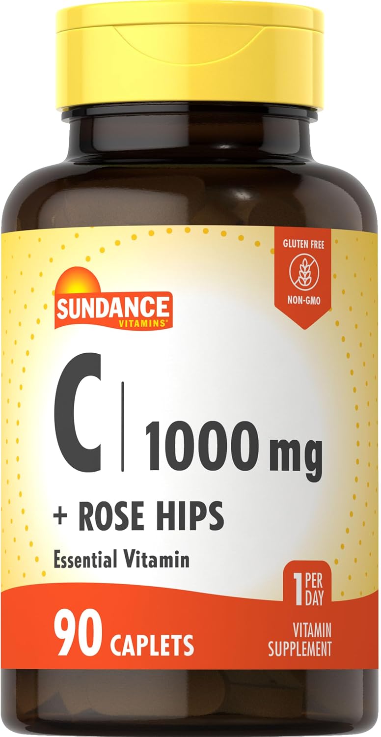 Sundance Vitamin C 1000mg with Rose Hips - 90 Vegetarian Caplets - görsel 1