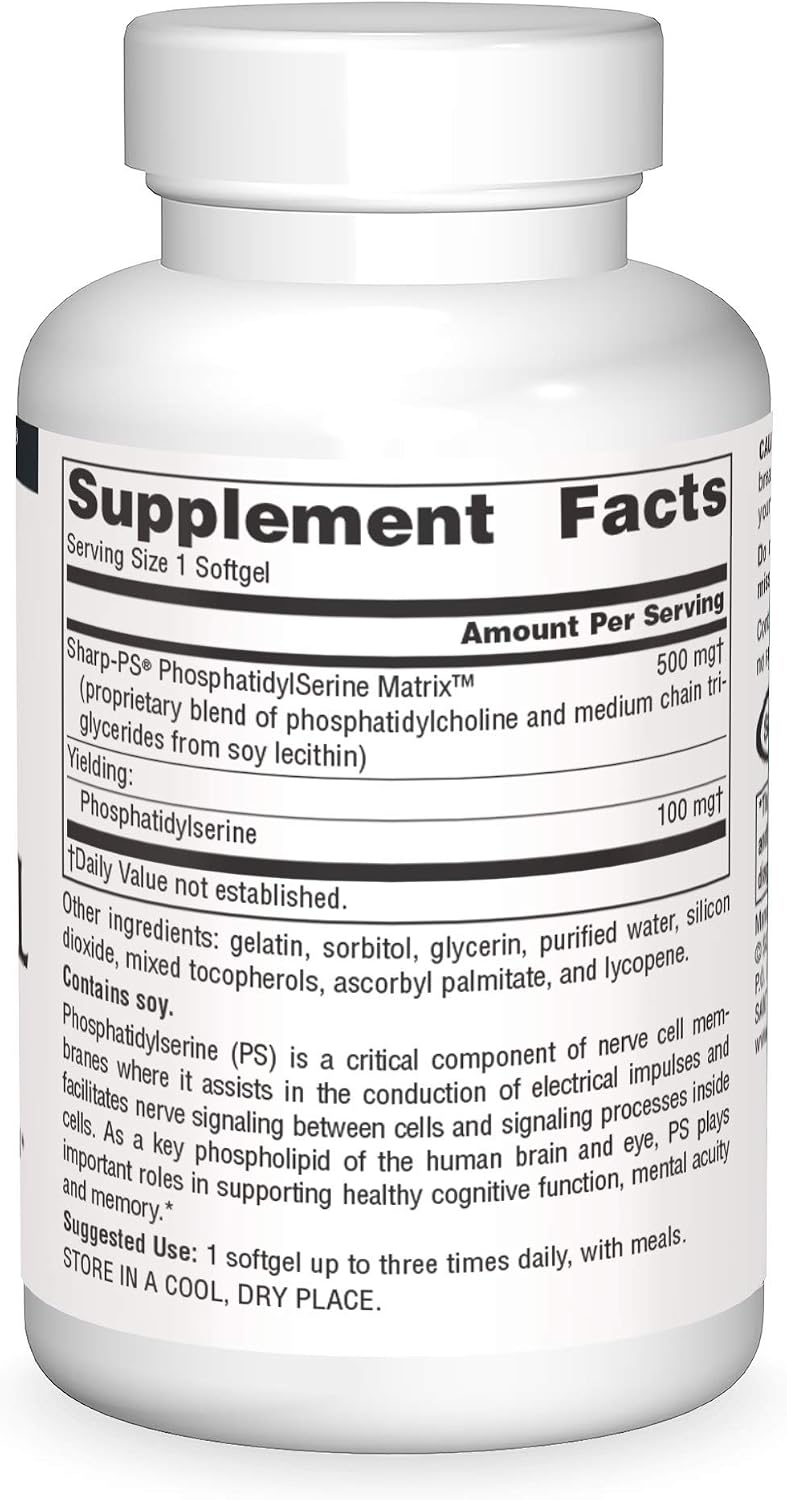 Source Naturals Phosphatidyl Serine Matrix 500mg - 60 Softgels - görsel 3